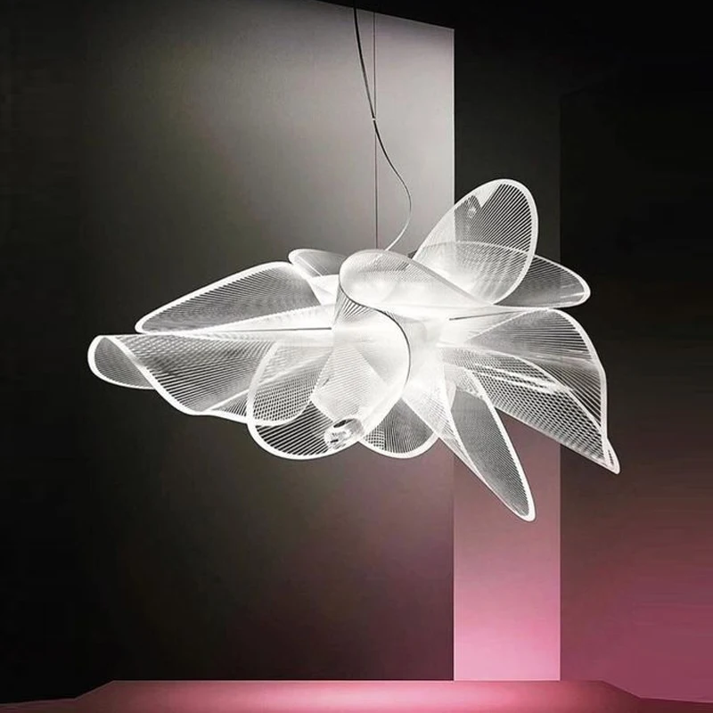 

Chandelier Led Art Room Nordic Pure Wind Loft Living LED Acrylic Aluminium Home Decors Design Butterfly Lighting Fixtures lamp