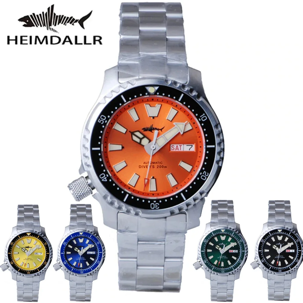 

HEIMDALLR Sharkey 62mas Automatic Watch Men NH36A Men's Mechanical Watches Sapphire Super C3 Luminous Dial Diver Watch 200M