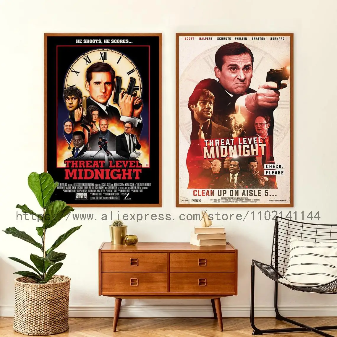 

Threat Level Midnight Movie Decoration Art Poster Wall Art Personalized Gift Modern Family bedroom Decor Canvas Posters
