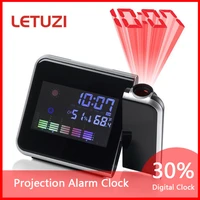 lcd projector digital alarm clock table led backlight clock time date display with weather usb charger timing watch