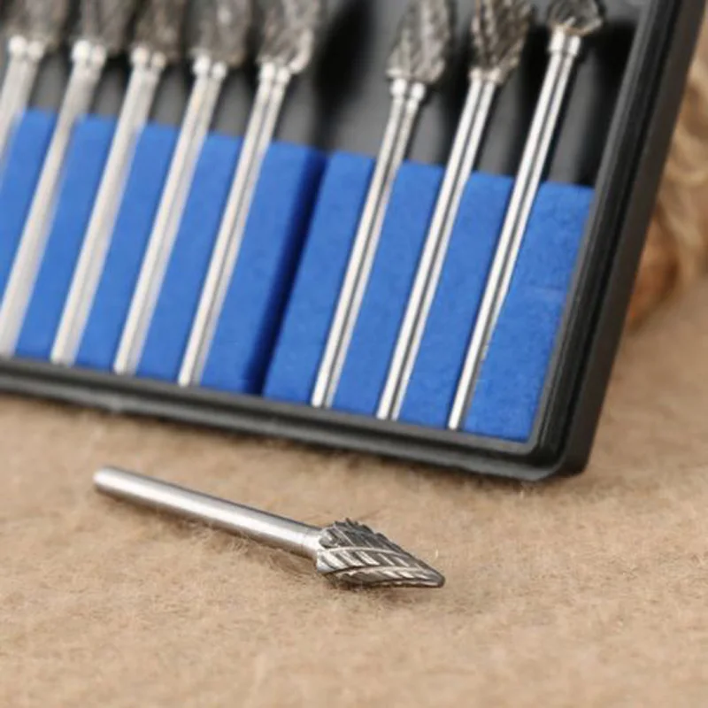 

10Pcs/set Tungsten Steel Carbide Burrs Die Grinder Power Drill Bits Rotary Tool Woodworking Tools Herramientas Ferramentas