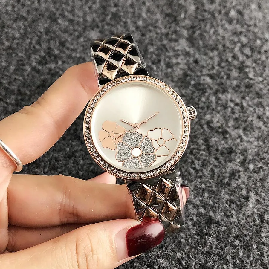 Brand Wrist Watches Women Girl Ladies Crystal Style Quartz Casual Steel Metal Band Clock m70