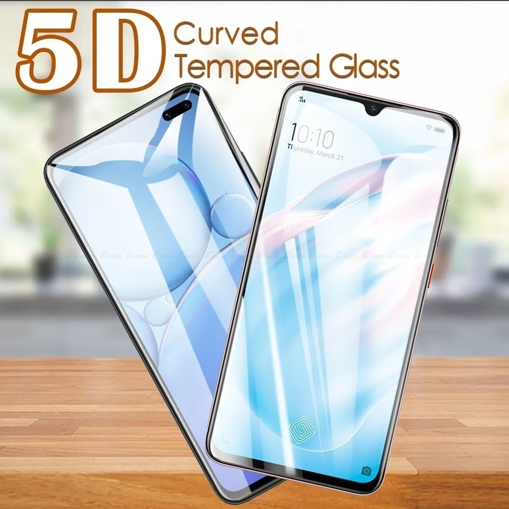 

Закаленное стекло 5D с изогнутыми краями и полным покрытием для Vivo V23 V23e V21e V21 V20 SE V17 Pro V19 Neo, Защитная пленка для экрана, прочная пленка