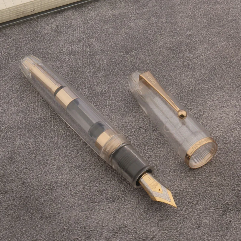 

JinHao 9019 dadao перьевая ручка прозрачная белая Вращающаяся ручка 40 мм M перо Бизнес Офис фоторучка чернильные ручки