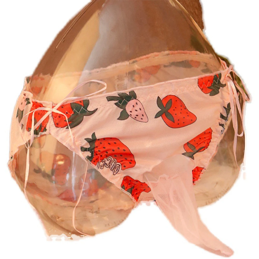 

Men's Underpants Sexy Lingerie Masculina Flower U Pouch Male Briefs fruit Printed Panties Underwear See Through Thong Shorts