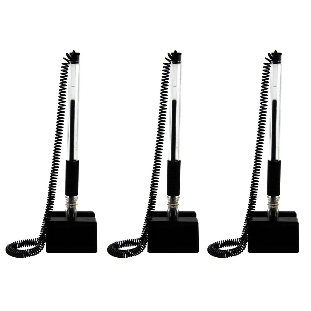 

3 Pcs Black Gel Pen Security Pens Anti Theft Office Gift Counter Plastic