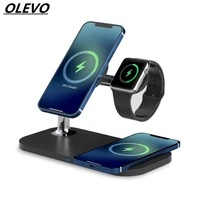 15w magnetic wireless charger smart charging base for iphone 12 13 14 huawei xiaomi apple iwatch headset mobile phone holder