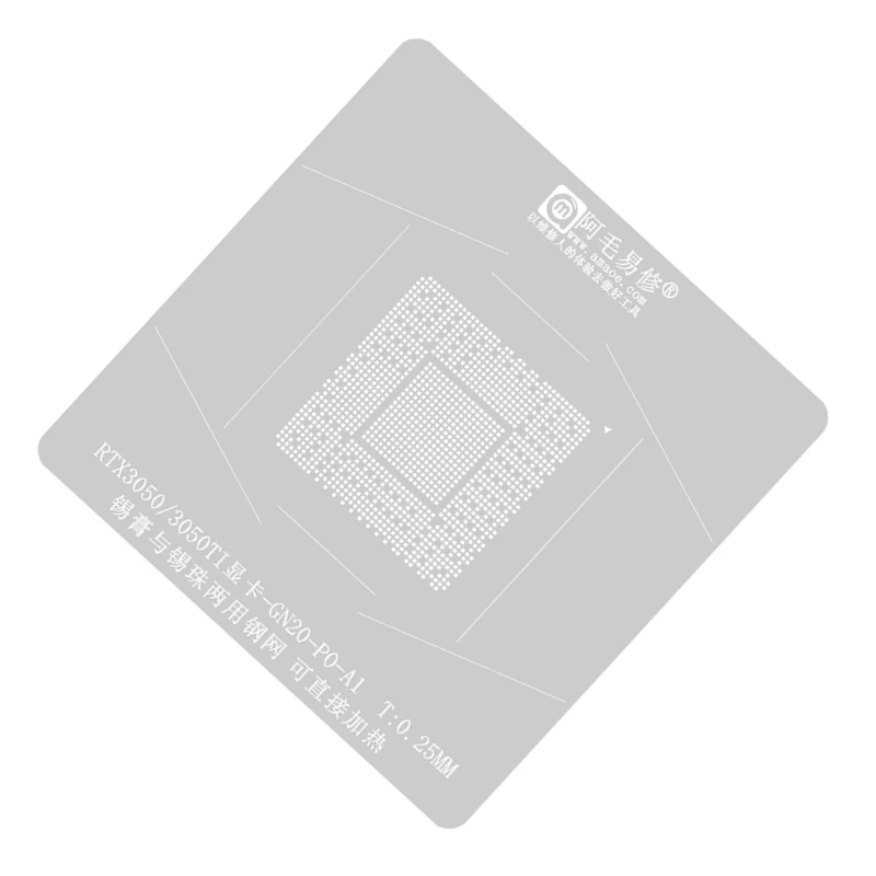 RTX3050 RTX3050TI GN20-P0-A1 Чип видеокарты с графическим процессором BGA Трафарет для посадки