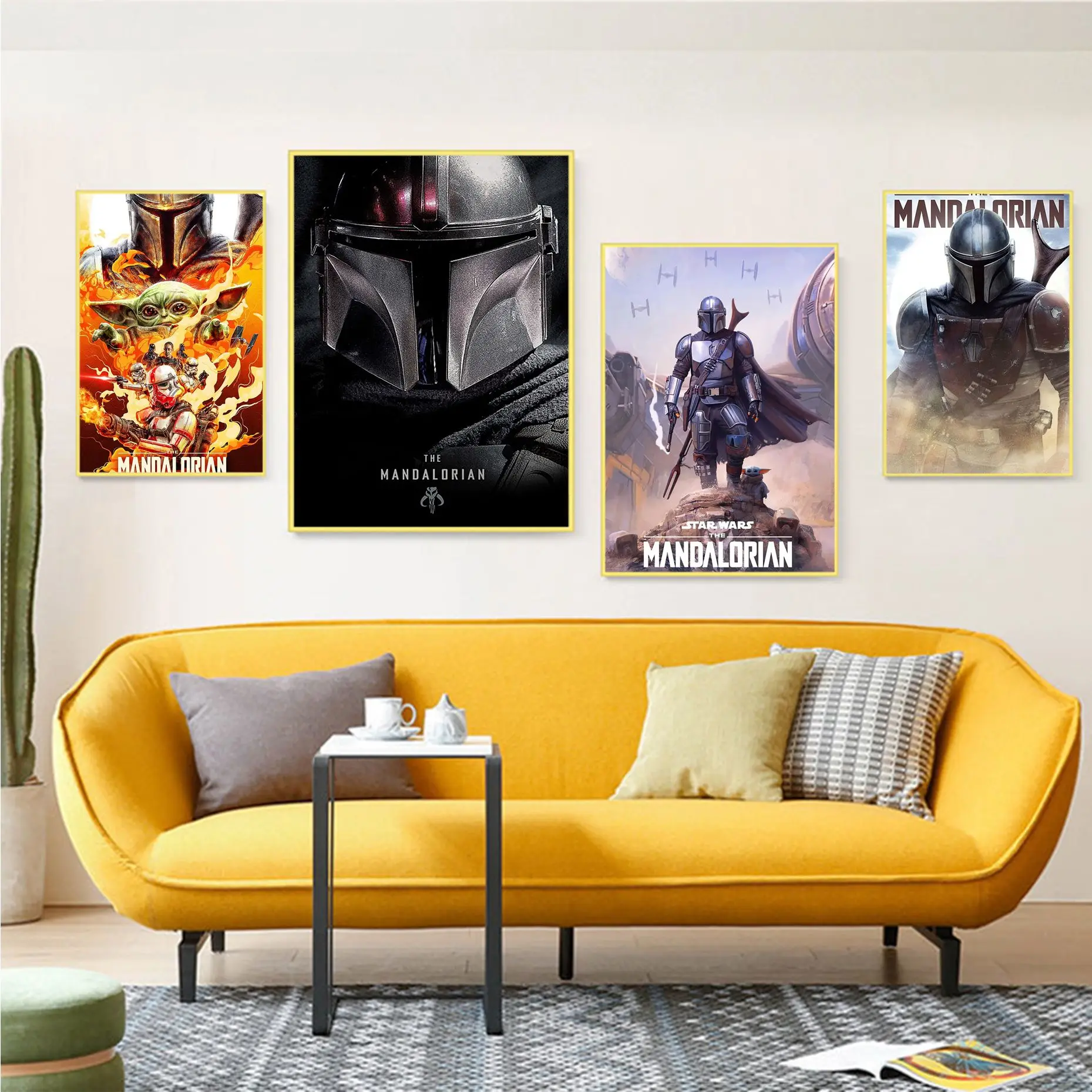 

Disney The Mandalorian Retro Kraft Paper Poster Decoracion Painting Wall Art Kraft Paper Stickers Wall Painting
