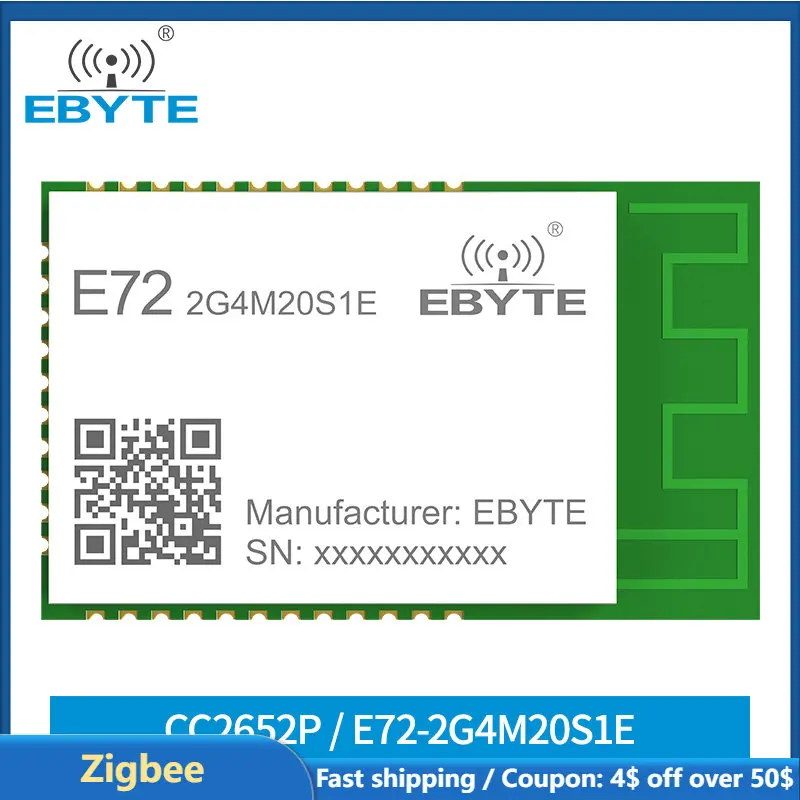 CC2652P ZigBee Blue-tooth 2.4Ghz 20dBm Module Wireless Module SoC EBYTE E72-2G4M20S1E Transceiver and Receiver PCB Antenna