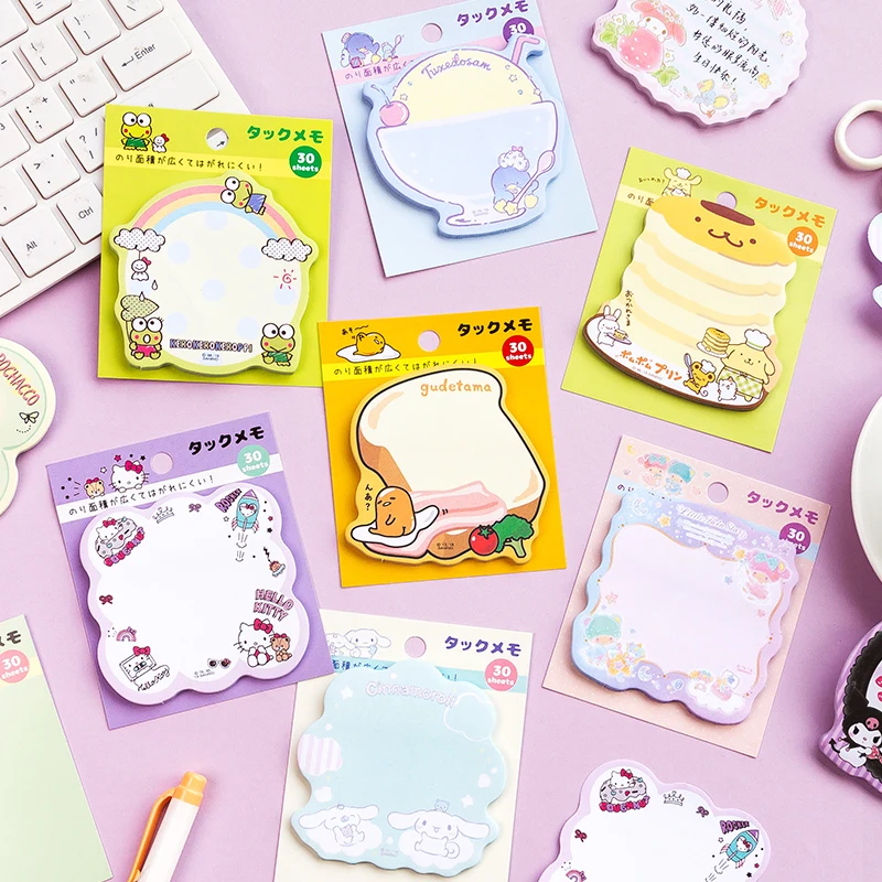 

Sanrio Anime Hello Kittys Cinnamoroll Cartoon Sticky Note Kawaii Pompom Purin Cute My Melody Message Paper Stickers Toys Girls