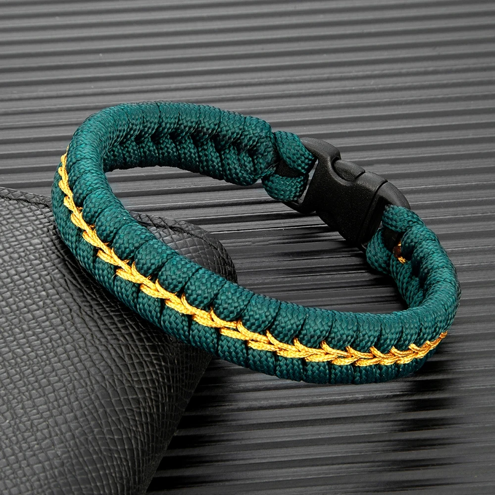 

MKENDN Creative Design Handmade Paracord Survival Bracelet Plastic Buckle Outdoor Camping Rescue Emergency Rope Bracelet