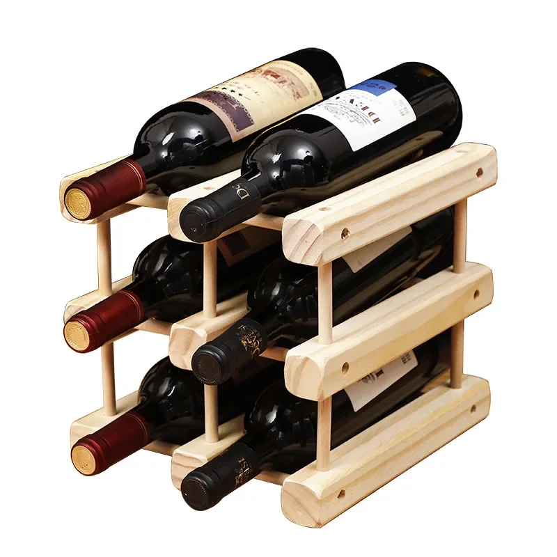 GIEMZA Винная полка Набор для хранения бутылок Отдельно стоящие деревянные винные