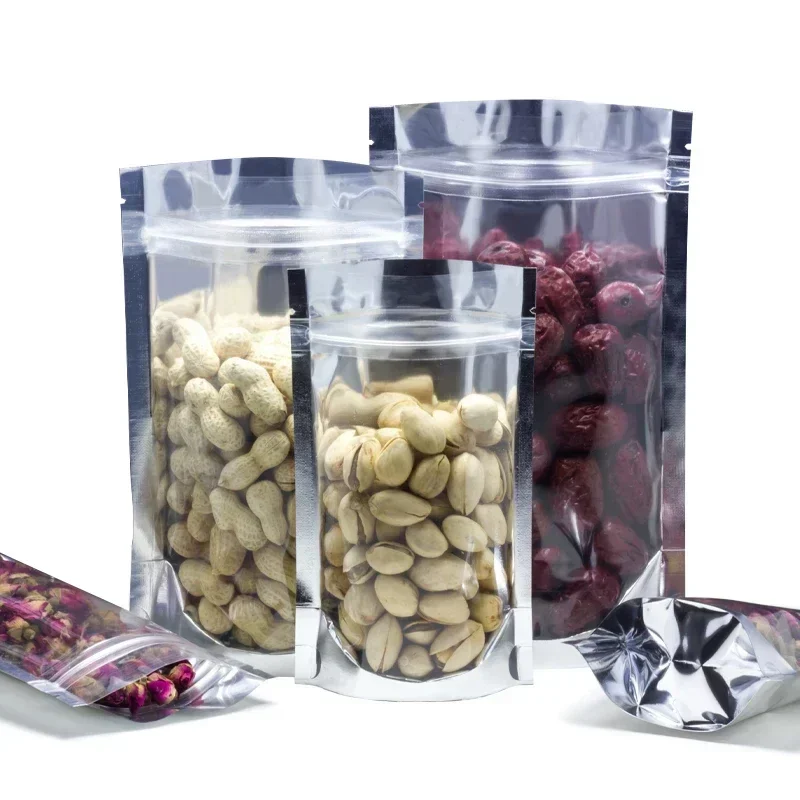 100 шт. 0 16 мм серебряный самозапечатывающийся самостоящийся пакет передний