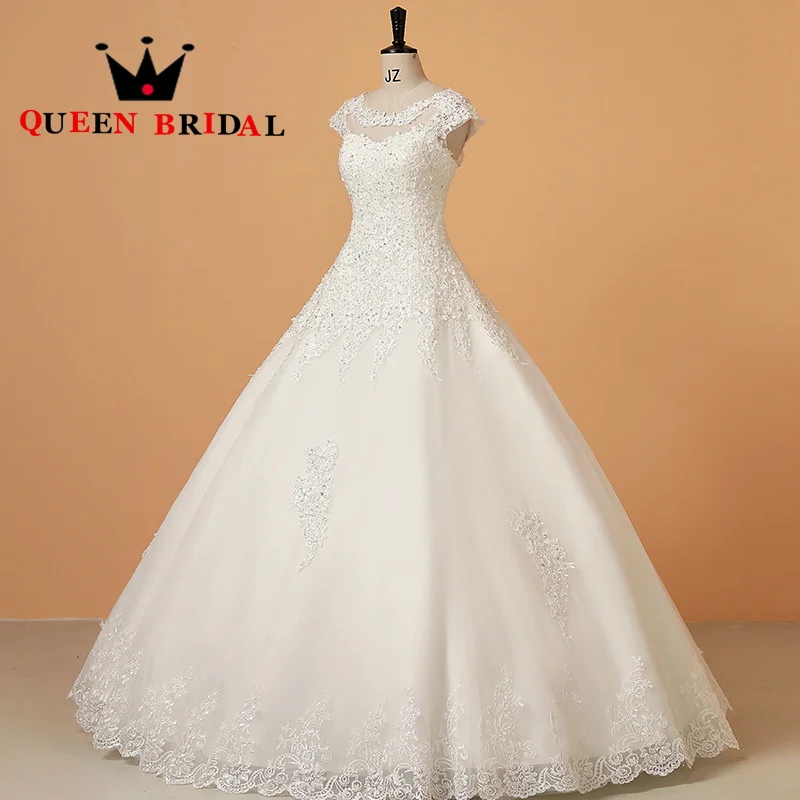 

Elegant Appliques Lace Sequined Wedding Dresses Sleeveless Floor-Length Bridal Ball Gown Vestidos De Novia 2023 New Custom Y04W