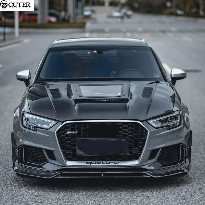 Фото A3 S3 Rs3 Carbon Fiber Frp Прозрачные передние крышки капота двигателя для Audi A3 S3 Rs3 Комплект кузова автомобиля 13-19 №3