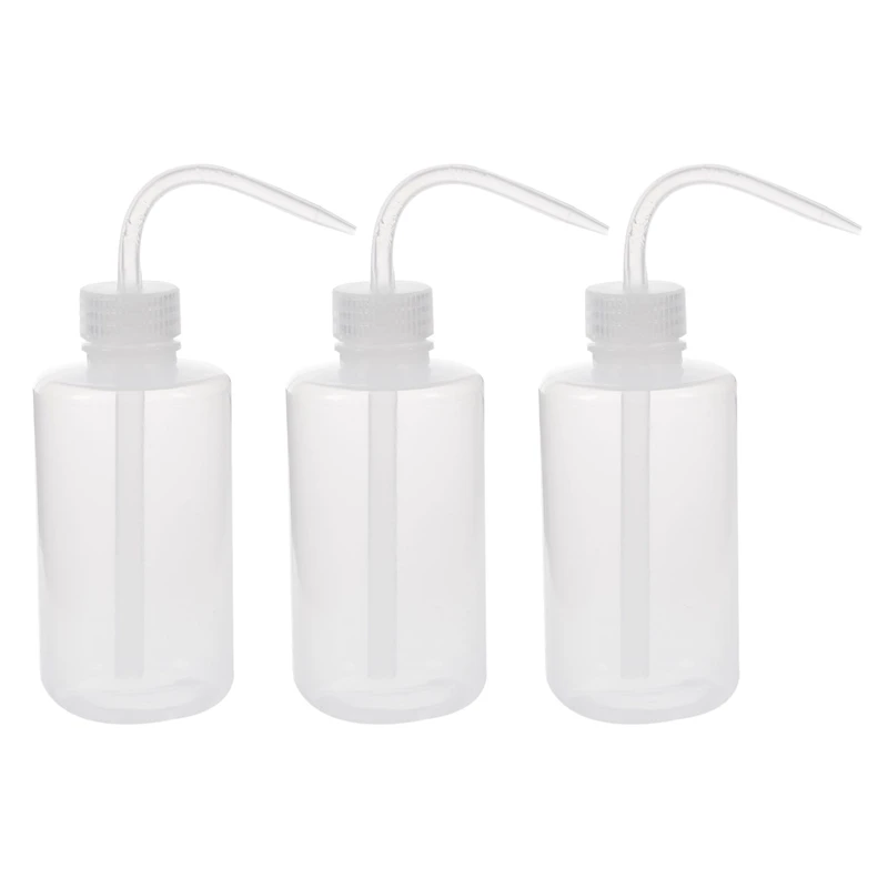 

3X 500Ml 90 Degree Angle Tip Oil Liquid Holder Squeeze Bottle Clear White