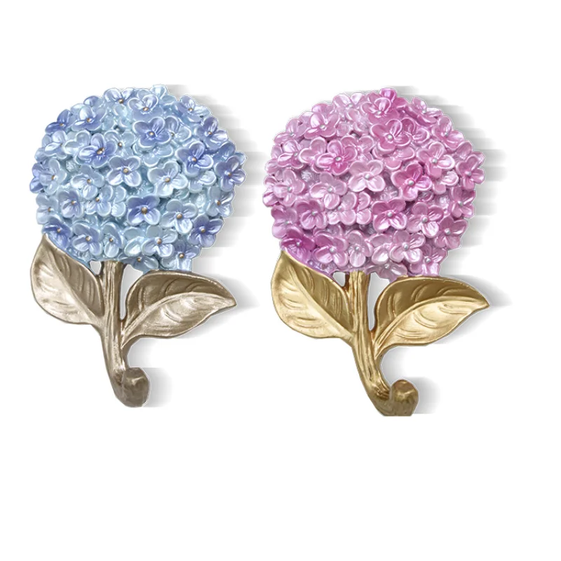 

4PCS Wall Ornament Wall Sticker Creative Wall Resin Home Livingroom Porch Key Bag Coat Hook Flower Hanger Crafts Decoration