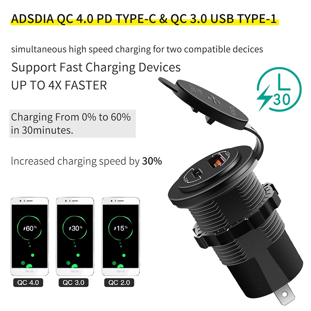 

12V/24V DC Car Charger Tablet Charging Undervoltage 20mA Boats For 12/24V Cars For Mobile Phone Charging Motorcycles