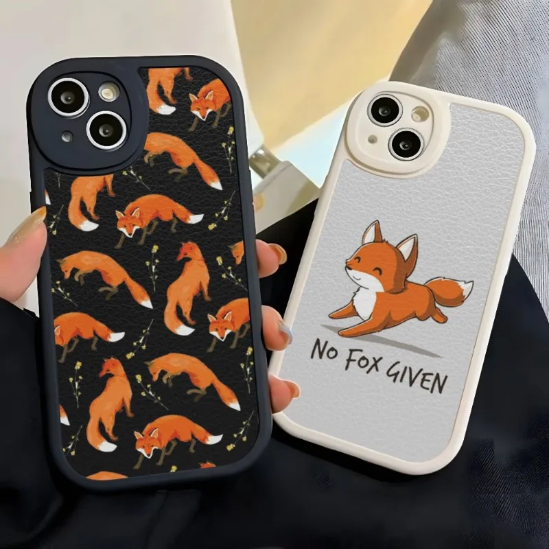 

Anime Funny Foxs Lovely Cute Phone Case For Iphone 14 Pro Max 13 12 11 Mini X Xr Xs 8 7 Puls Lambskin Silicone Cover