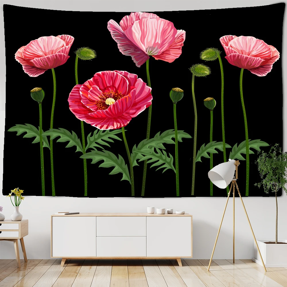 

Plant flower tapestry bedroom tapestry wall hanging Bohemian home decor Hippie psychedelic scene mattress Mandala sofa blanket