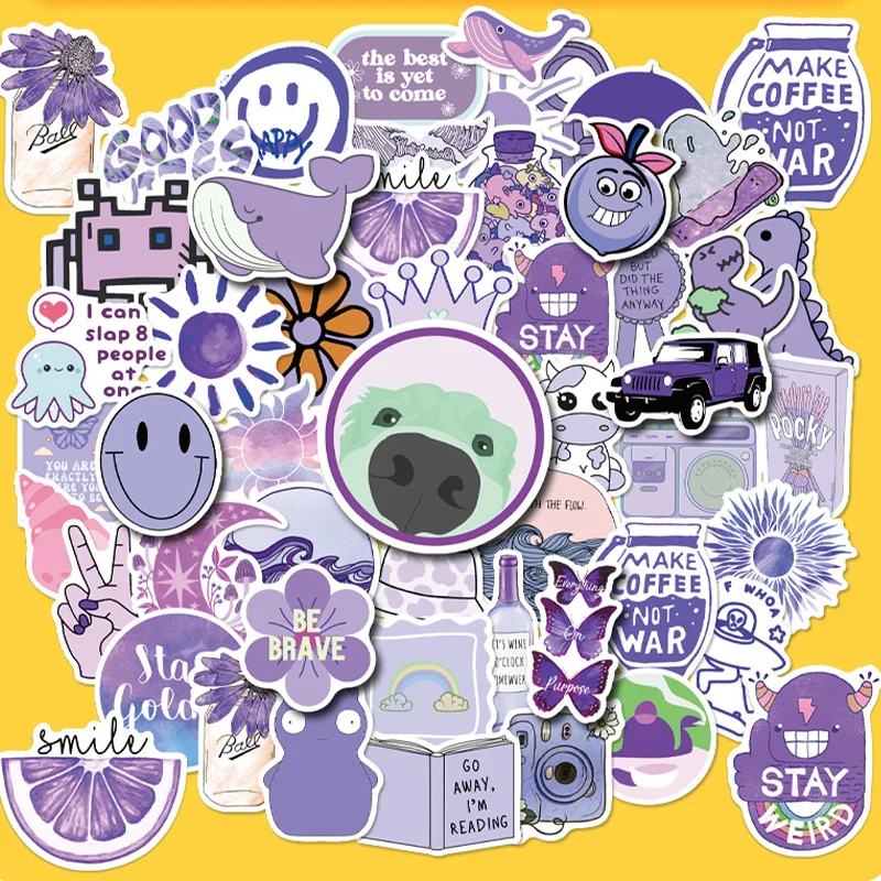 

Stickers For Luggage Laptop Phone Sticker Skateboard Scrapbook Guitar Car Decals Purple Cute Stickers Christmas Gift For Friends