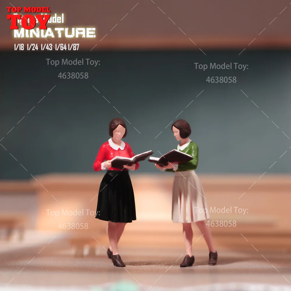 Окрашенные миниатюры 1/64 1/87 1/18 1/24 1/43 учитель ученика Женская сцена фигурка кукла