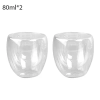 80ml250ml double wall transparent glass cup coffeetea drink cups handmade heat resistant 100 centigrade espresso cup