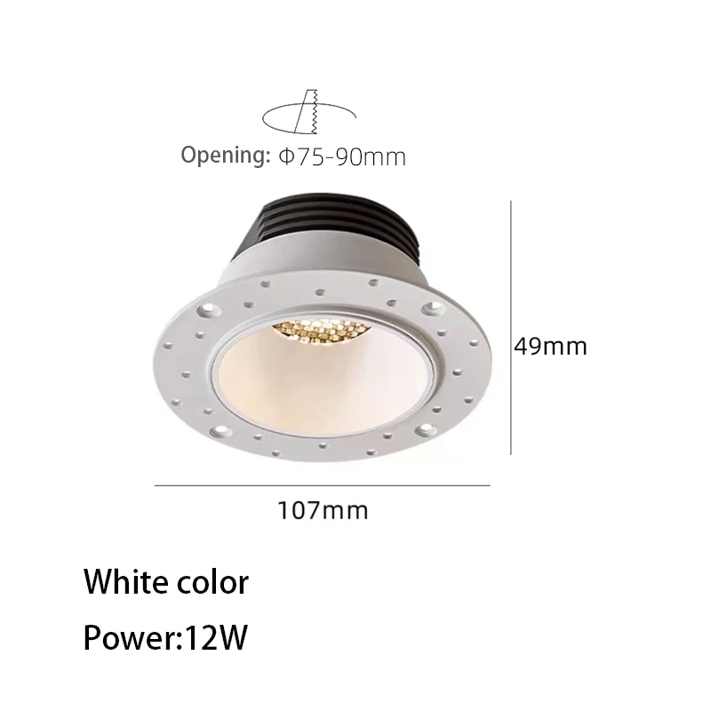 

Светодиодный Бескаркасный прожектор BRGT, легкая в установке Встраиваемая потолочная лампа без рамки, домашний стиль для гостиной, галереи освещения