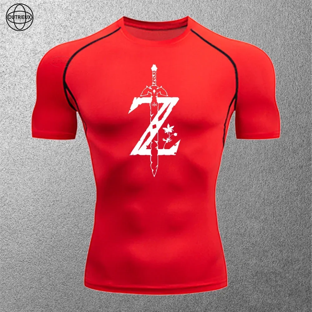 Мужская Быстросохнущая Футболка С Принтом Удобная Эластичная Короткими