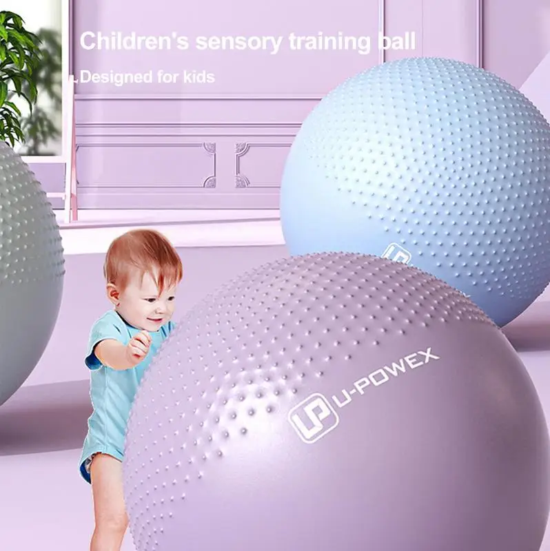 

High quality PVC Sensory Training yoga Ball healthy and safe Exercising fitness Bouncy Ball explosionproof for babies toddlers