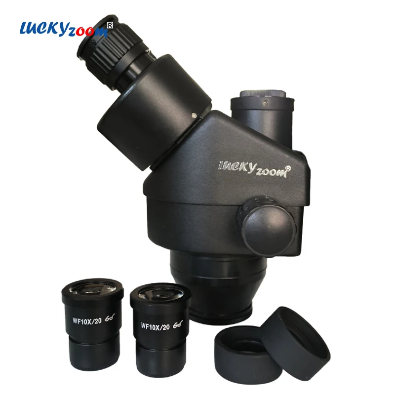

Black 7X-45X Simul Focal Trinocular Microscope Head 10X Eyepiece Professional Upgraded Camera Port Head For Stereo Microscopio