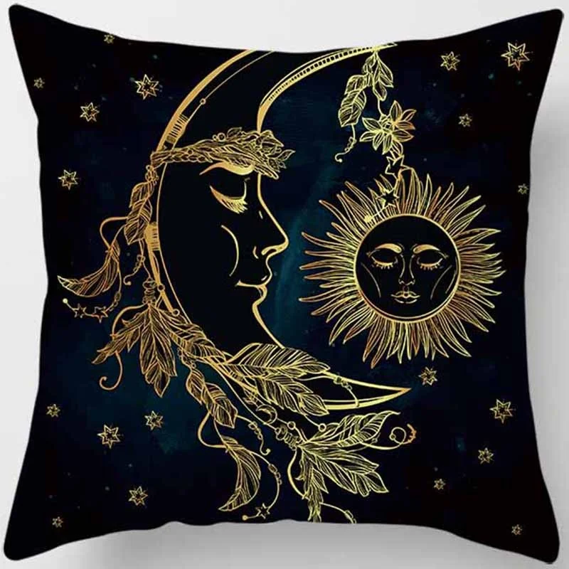 

Квадратная наволочка с изображением солнца, Луны, Сплетницы