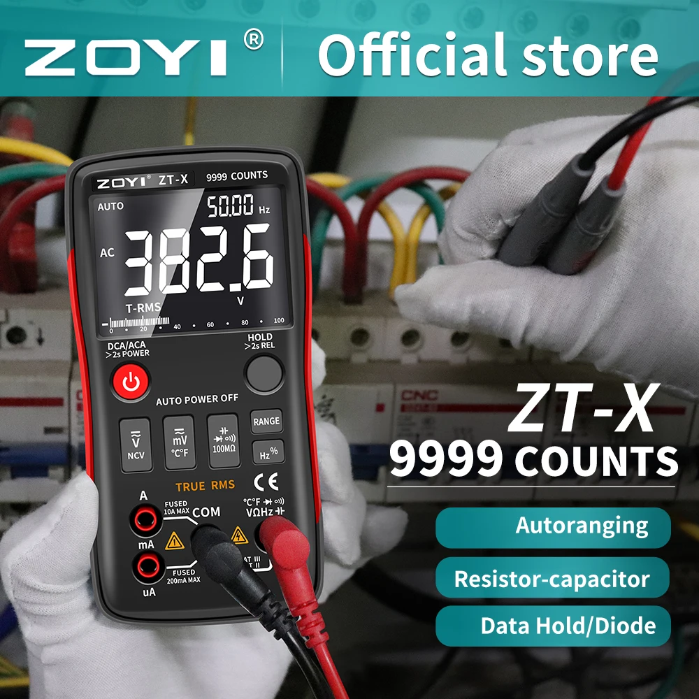 

ZOYI ZT-X Digital Multimeter 9999 Counts High-precision Auto Range NCV Multimetro VFC Micro Current Voltage Tester LCR Tester