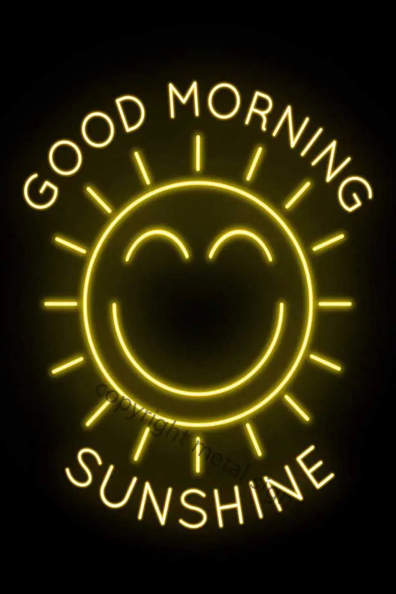 

Жестяная неоновая вывеска «Good Morning», Настенный декор в стиле ретро, винтажная металлическая вывеска, неоновый знак для паба, дома, клуба, муж...
