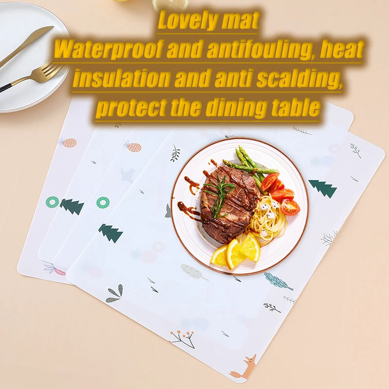 

Cute Household Fresh Style Western Style Placemat Heat Resistance Bowl Mat Heat Proof Mat Dining Placemat Waterproof Oil Proof