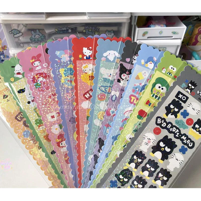 

Kawaii Cute Sanrio Kuromi Mymelody Cinnamoroll Pochacco Pompompurin Little Twin Star Keroppi Sticker Ins Christmas Gift For Girl