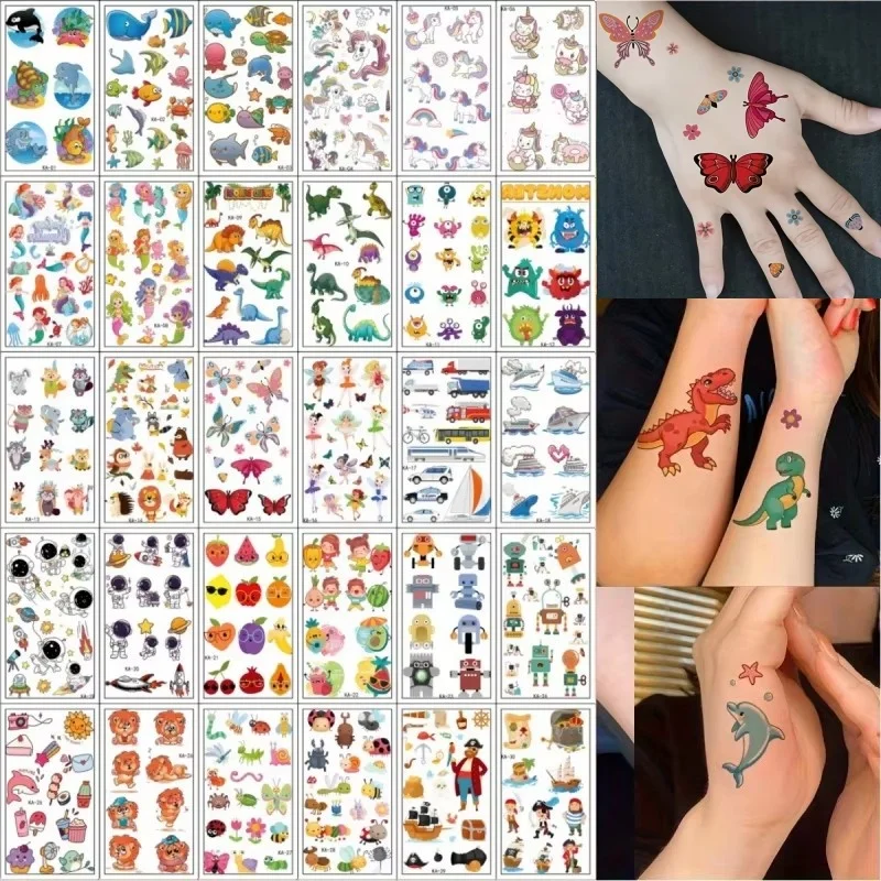 30 шт./набор маленькие временные Мультяшные татуировки для детей