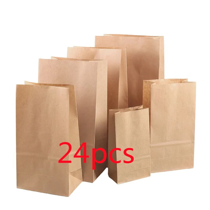 

24/36kraft paper bag can hold fruit canned soybean rice wheat gift packaging bag biscuits paper storage bag boxes for gifts