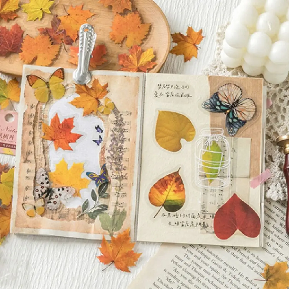 40 шт. опавшие листья кленовые наклейки в виде листьев растения природа для