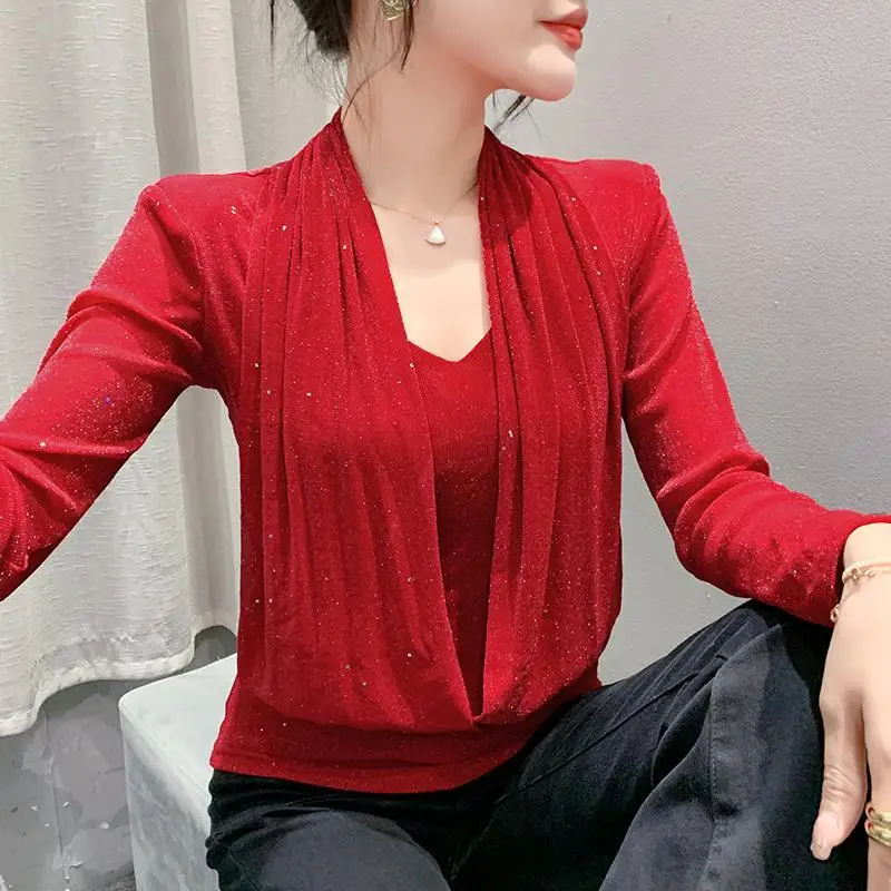 Весенне-осенняя новая осенняя модная блузка с длинным рукавом женские уличные