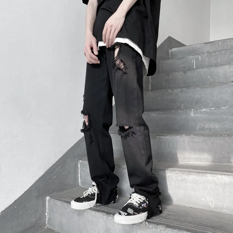 

Spring 2023 New Light Luxury Fashion Jeans Men's Korean Version of The Trend of Self-cultivation Loose All-match Casual Trousers