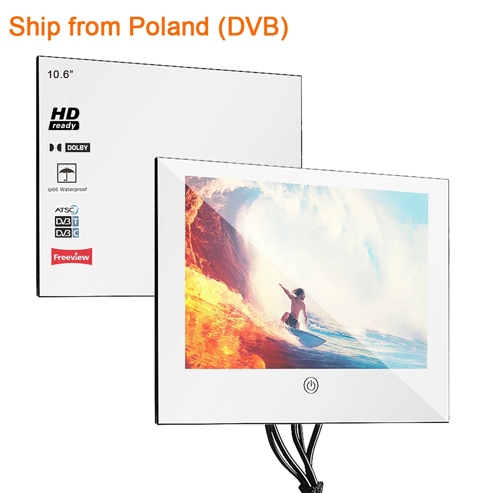 

Souria 10.6 Inch Mini Small Magic Mirror TV for Bathroom Waterproof Shower Television Luxury Hotel Warehouse in Europe Russia