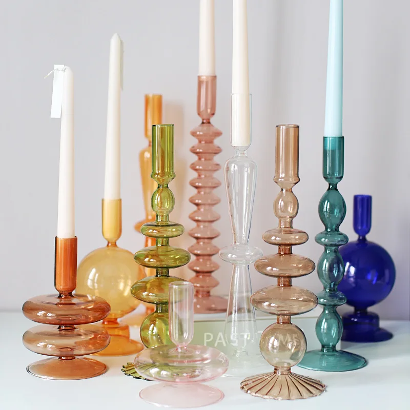 S Home Decor Wedding Decor Table Home Decor Clear Crystal Colorful Candle Holders