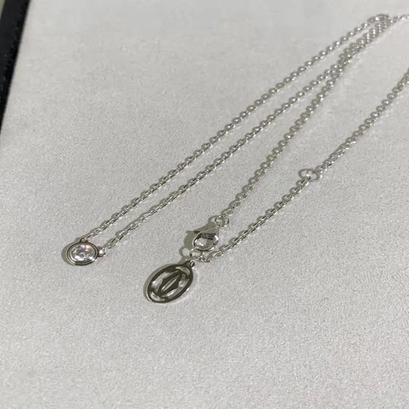 Elegant and Fashionable Single Zircon Pendant Necklace Original Exquisite Women's Wedding Festival Party Jewelry Gift