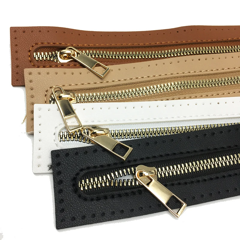 

Replaceable DIY Sewing Leather Zipper Useful For Crochet Bag Hardware Soild Zipper Sewing Accessory Handbag Leather Zipper