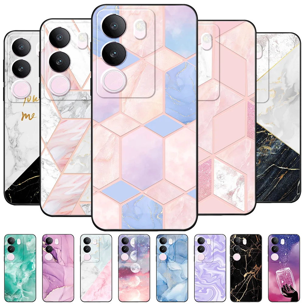 ДЛЯ Vivo S17 5G ТПУ Мягкая силиконовая фотография для Pro Coque Back Cover S17T Capa Love Funda Marble