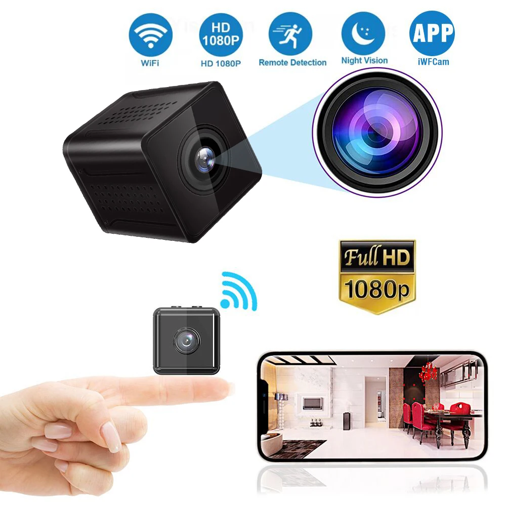

Беспроводная мини-камера видеонаблюдения с Wi-Fi, 1080P