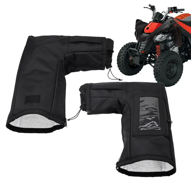 

Перчатки с ручкой для снегохода, разбивающиеся от ветра митенки, термозащитные перчатки с ручкой для скутера, зимние аксессуары