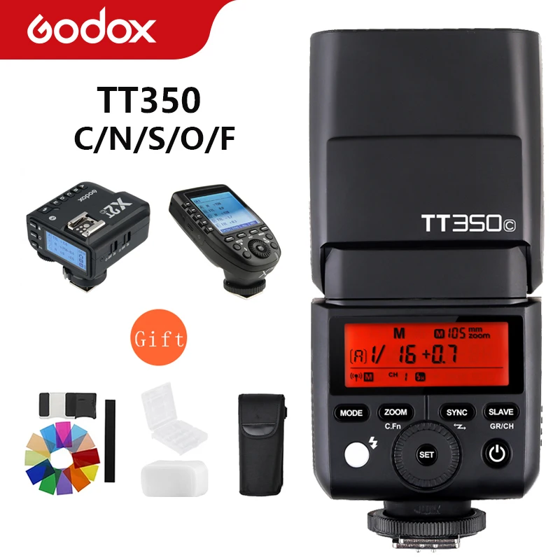 

Godox TT350 Wireless Speedlite Flash GN36 2.4G TTL HSS 1/8000s Mini Flash +XPro +X2T for Canon Nikon Sony Fuji Olympus Camera
